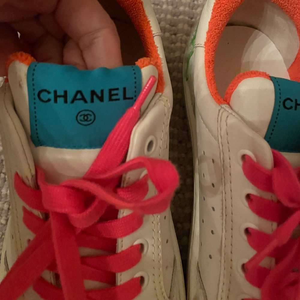 Chanel neon sneakers amazing condition!